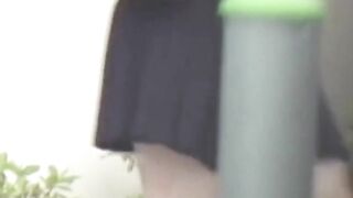 Lady in skirt wipes her pussy after accidentally peeing