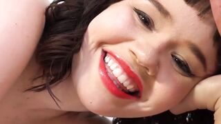 Dirty babe Yhivi patiently waits for my cocks juice while wanking me