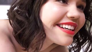 Dirty babe Yhivi patiently waits for my cocks juice while wanking me