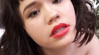Dirty babe Yhivi patiently waits for my cocks juice while wanking me
