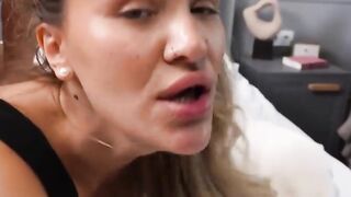 Tim team, beauty surrenders her suck job, cum on face, climax in gullet sans equal!