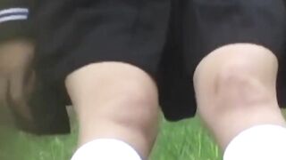 Voyeur cant stop filming this lusty Japanese babe fingering