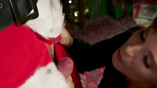 Lusty bitch Syren de Mer catches santa and places him into her BDSM world