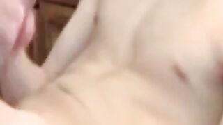 Skinny Twink Strokes His Big Cock Solo
