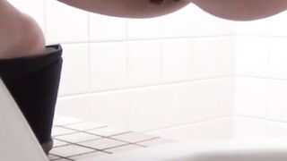 Japanese babes caught on spycam pissing in a public toilet