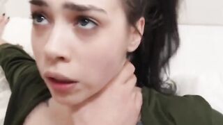 Hot teen biotch got facefucked rock-hard by BF for denying hump - astounding
