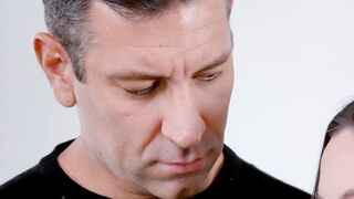 Surprising sloppy blowjob from the bag for big dick santa by petite teen