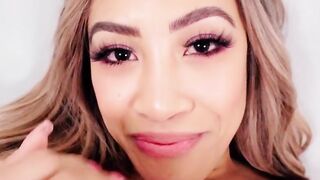 Asian Samantha Lexis hungry mouth meets throbbing cock with thick load