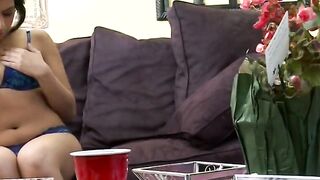 Undecent teen sucks a cock