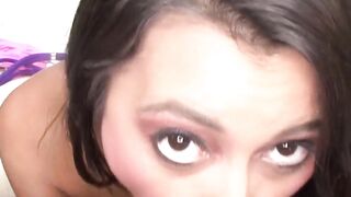 Teen pleases eager pussy and strokes dick