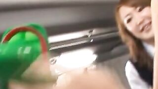 Helpless teen fingered in public