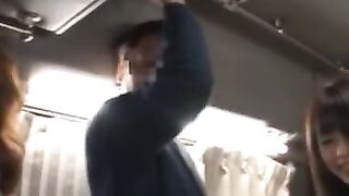 Helpless teen fingered in public