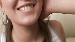 Hot teen shaved pussy in solo