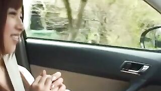 Teen gives hand and blowjob