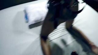 Dominant client fucked slender shemale so femboy enjoyed rough anal sex