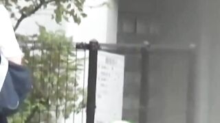 Lady in a skirt wipes pussy after an accidental pee leak