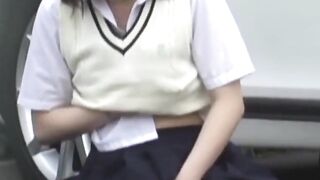 Lady in a skirt wipes pussy after an accidental pee leak