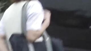 Lady in a skirt wipes pussy after an accidental pee leak