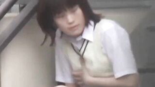 Lady in a skirt wipes pussy after an accidental pee leak