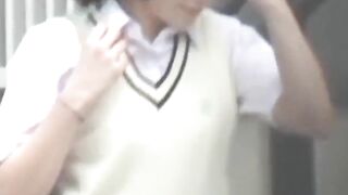 Lady in a skirt wipes pussy after an accidental pee leak
