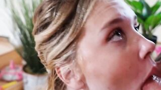 Teen babysitter starting off by sucking her boss big cock