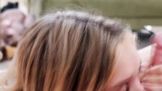 Teen babysitter starting off by sucking her boss big cock