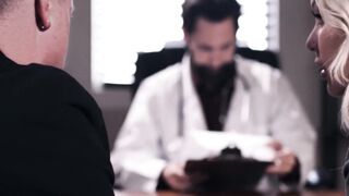 Cunning doctor fucks big tits MILF in front of infertile husband