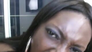 Latina in a sexy dress gets banged