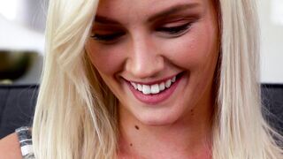 Slutty blonde stepsister gets teen pussy pounded by older stepbro
