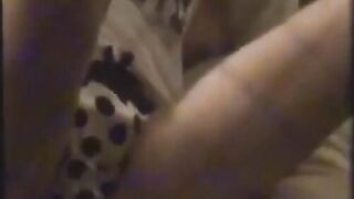 Voyeur spies Asian hottie rubbing slick sensitive cunt