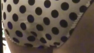 Voyeur spies Asian hottie rubbing slick sensitive cunt