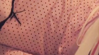Japanese hottie solo drills tight pink cunt for loud fun