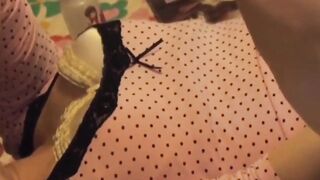 Japanese hottie solo drills tight pink cunt for loud fun
