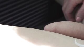 tHIS HOT AND HORNY ts GIVES ME HANDJOB WHILE RIDING