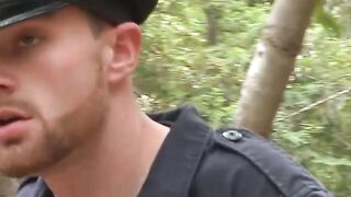 Officer Jimmy Bullet shown no mercy while restrained to a tree