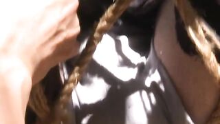 Officer Jimmy Bullet shown no mercy while restrained to a tree
