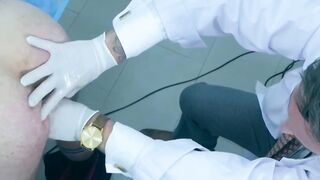Doctor Nick North checks in Malek Tobias butthole with his fingers and nice dick
