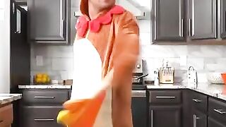 Clothed for Thanksgiving, Demi Hawks is just into the process of being lectured by her MILF about not being erotic