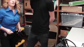 Officer Krissy Lynn lures Dylan Snow with her cunt for freedom