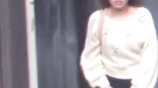 Japanese babe drops panty to piss under a spy camera lens
