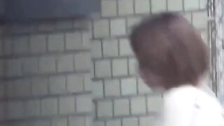 Japanese babe drops panty to piss under a spy camera lens