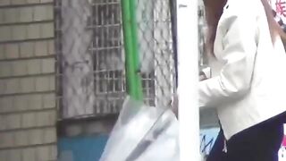 Japanese babe drops panty to piss under a spy camera lens