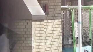 Japanese babe drops panty to piss under a spy camera lens