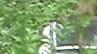 Uniformed girl rubs under her skirt and pees through panties