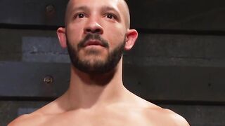 Dylan Strokes gets hot wax all over his chest before Adam Herst knocks down his ass