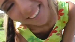 Mind-blowing outdoor blowjob