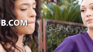 Big ass Latin Victoria Voxxx fucks Asian MILF Lily LaBeau and sexy masseuse