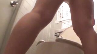 Office workers squat to release golden load in the restroom