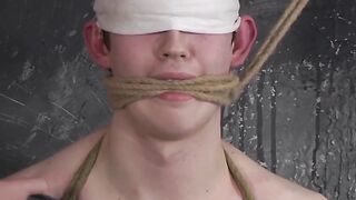 Young gay submissive throat fucked and facialized