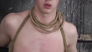 Young gay submissive throat fucked and facialized